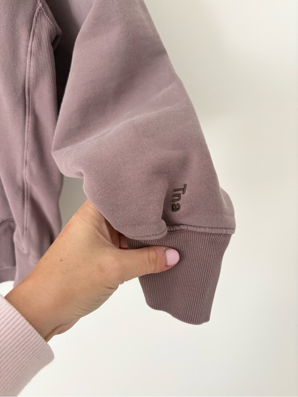 Aritzia TNA Mauve Purple Cozy Fleece Boyfriend Fit Hoodie Size Small - Picture 2 of 9